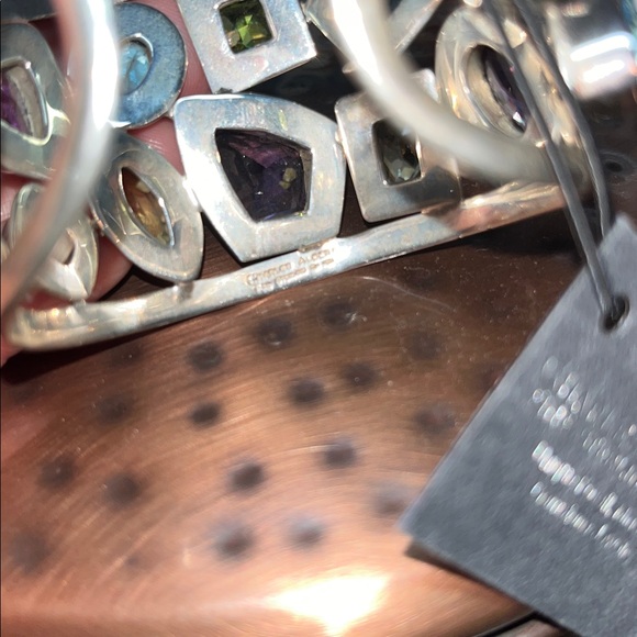 Charles Albert Gemstone Silver Cuff Bracelet - Picture 8 of 8